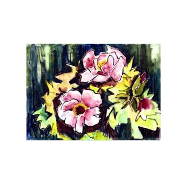 Imagem de Pôster e impressões em tela de flores vintage - reprodução de pintura de arte de parede famosa - peônias-imagens para sala de estar 70 x 100 cm 27 x 39 polegadas sem moldura