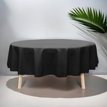 Imagem de Toalha de mesa de plástico premium de 213 cm, capa de mesa redonda para casa