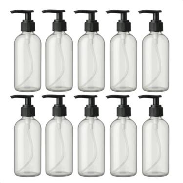 Imagem de Kit 100 Saboneteira Pump Preta Refil Frasco 500ml Creme Shampoo Sabão Liquido Sabonete