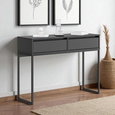 Imagem de Aparador Moderno Estilo Industrial Com Base Metal 2 Gavetas - Preto Preto