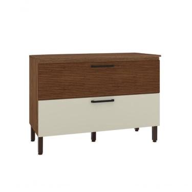 Imagem de Balcão De Cozinha 1 Porta Basculante 1 Gaveta Com Tampo 1,20 Cm Basic Ametista Kits Parana Nogueira Off White-cpripado