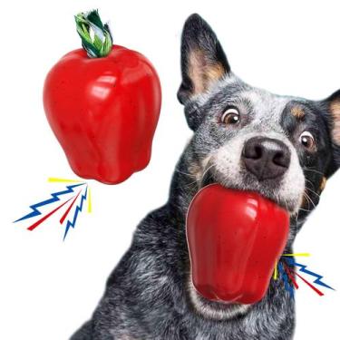 Imagem de Brinquedo para cães TLKNG Red Apple Squeaky Durável para cães grandes