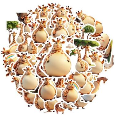 Imagem de 50 peças de adesivos de animais girafa animais de papelaria para guitarra, faça você mesmo, bicicleta, skate, laptop, decoração de bagagem, laptop, motocicleta, bagagem, telefone