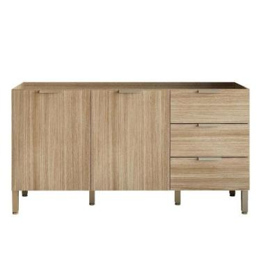 Imagem de Balcao Para Pia 2 Portas 3 Gavetas 160 Cm Glam Freijo Ktp Freijo - Kit