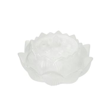 Imagem de Porta-incenso decorativo Queimador de incenso de fio de lótus esmaltado, suporte de incenso interno para casa, ornamentos criativos de incenso(Branco)