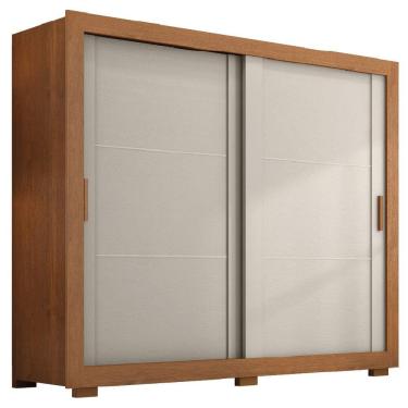 Imagem de Guarda Roupas Casal 2 Portas De Correr 4 Gavetas Titanium Zanzini Areia/madeirado