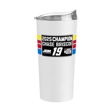 Imagem de Logo Brands Copo Chase Briscoe 2025 Nascar Cup Champion 590 ml - Aço inoxidável revestido com pó - Logotipo oficialmente licenciado, mantém as bebidas quentes e frias por horas, ótimo presente para