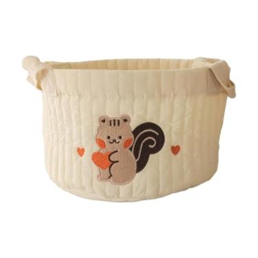 Imagem de TTETTZ Cesto Organizador de Fraldas, Porta-roupas E Brinquedos, Bolsa de Armazenamento para Viagens, Esquilo Marrom Pequeno, Tamanho real