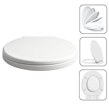 Imagem de Assento Sanitário Tampa de Vaso Privada Modelo Oval Universal Soft Clo