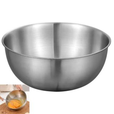 Imagem de Tigela Inox Bowl Cumbuca Bacia Receita Preparo Multiuso Salada Fruta R