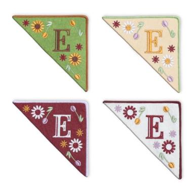 Imagem de TenDawn Marca de canto bordada personalizada, pacote com 4, canto de marcador de página de feltro inicial, presente para amantes de livros