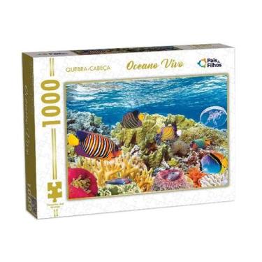 Imagem de Quebra cabeça 1000 peças oceano vivo puzzle pais & filhos