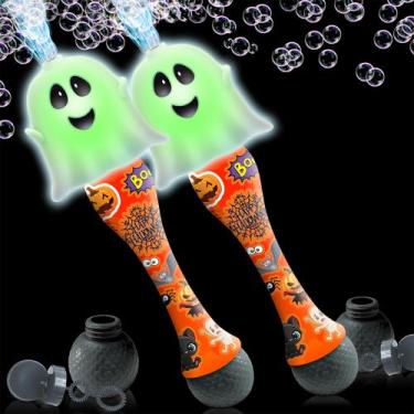 Imagem de Bubble Wand ArtCreativity Halloween de 14 cm com LED e música, pacote 