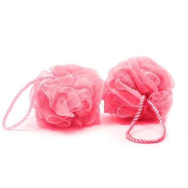 Imagem de Esponja De Banho Buettner Pote C/ 2 Unidades C/ Cordão Nylon Rosa - Bu