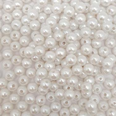 Imagem de Miçanga Passante Pérola Lisa Abs 8mm 100pçs 40g Pulseira Escolha a Cor