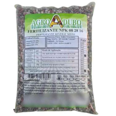 Imagem de Fertilizante NPK 08 28 16 Pacote 1Kg - AGROADUBO