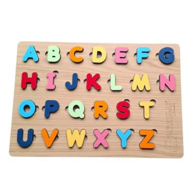 Imagem de Encaixe de Alfabeto Maiúsculo Colorido Brinquedo em Mdf