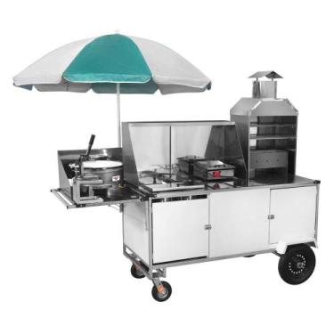 Imagem de Carrinho 5 em 1 Cefaz Churrasco Hot Dog Lanche Salgado e Batata Frita 