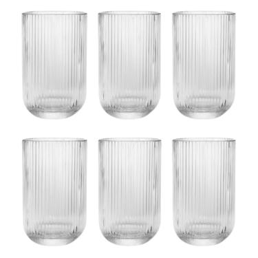 Imagem de Jogo com 6 Copos de Vidro Canelado 423ml