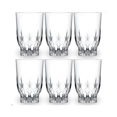 Imagem de Jogo de Copos de Vidro 230ml – Kit 6 Peças com Design Trabalhado