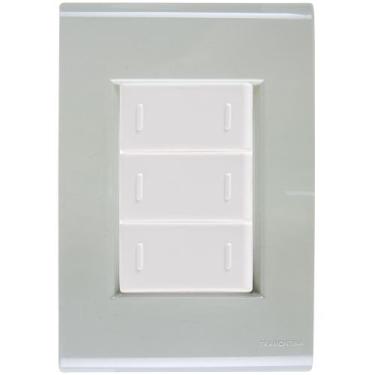 Imagem de Cj Placa Três Interruptor Triplo Liz Verde Ardósia Tramontina completo