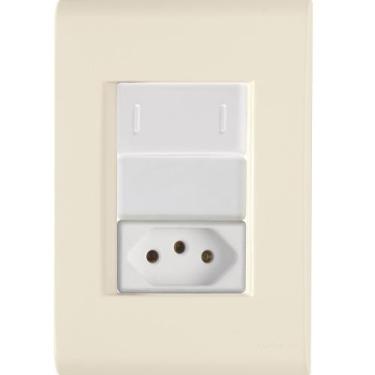 Imagem de Interruptor Tomada 20A Liz Bege Tramontina completo pronto - Kit Tramo