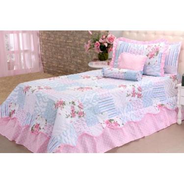 Imagem de Kit 3 Pçs Cobre Leito Colcha Solteiro Belize com Babados - Lace Brazil