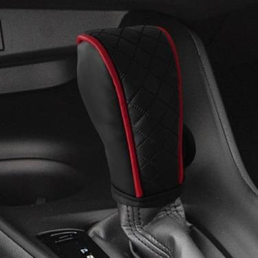 Imagem de Capa de alavanca de câmbio de marchas de carro, antiderrapante, respirável, protetor de manípulo automático, acessórios universais de decoração automotiva adequados para carro, SUV, caminhão (preto