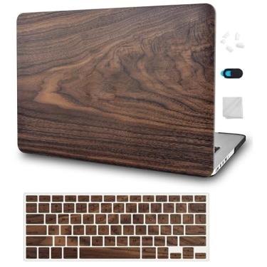 Imagem de KECC Compatível com MacBook Pro 13 polegadas 2020-2025, 2016-2019 versão M2 M1 A2338 A2289 A2251 A2159 A1989 A1706 A1708 capa rígida de plástico + capa de teclado, madeira de nogueira