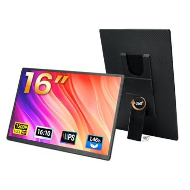 Imagem de Larksmile Extensor de tela para laptop de 16 polegadas – monitor de tela IPS FHD 1200p HDR externo com suporte, monitor de viagem portátil para laptop, Windows, Mac e telefone