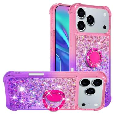 Imagem de Dinglijia Capa fina para iPhone 17 Pro Max, série areia movediça, glitter, fluindo, líquido, flutuante, TPU (poliuretano termoplástico), capa com cantos reforçados para iPhone 17 Pro Max, YBLSZJ