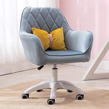 Imagem de Cadeira de escritório, cadeira de jogos, cadeira de computador de veludo, cadeira de escritório em casa, cadeira de computador ajustável em altura com apoio de braço e encosto confortável, cadeira
