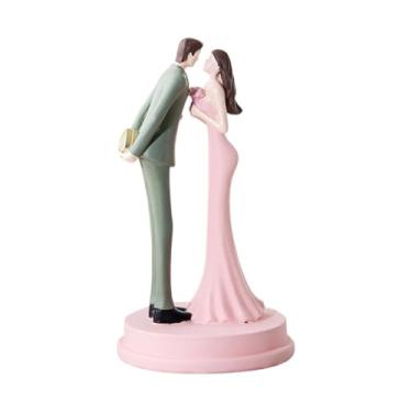 Imagem de Fxzqgnh Estatueta de Casal, Coleção Moderna, Ornamento de Mesa, Figura, Escultura para Sala de Estar, Cantinho Do Noivado, Armário Ou Prateleira, Rosa, Tamanho real
