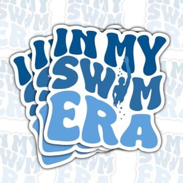 Imagem de Adesivos de vinil esportivos divertidos para laptop, caderno, diário, garrafa de água, para-choque de carro, presente para adolescentes, estudantes, fãs de natação, atletas de equipe de natação, 3