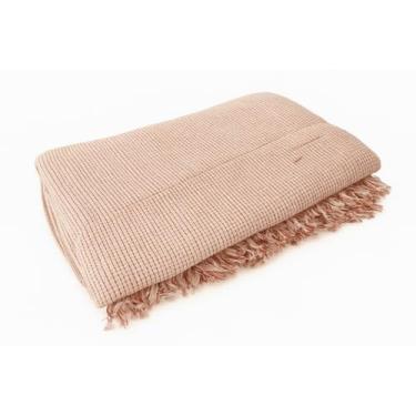 Imagem de Manta Para Sofa Gigante King 400x180cm Algodao Protetora Tipo Capa Decorativa (Cru com terracota)