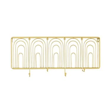 Imagem de GAORUIFENG Cabide de parede para cabide de parede clipe de papel criativo dourado gancho para chapéu nórdico criativo varanda cabide de metal decorativo cabide para cabide de madeira