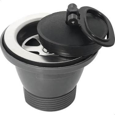 Imagem de Dona D Cor, Valvula Para Tanque De Inox 3 Polegadas Com Tampa Ralo Escoamento 70mm Lavanderia Ralo Inox Abs Valvula 3”