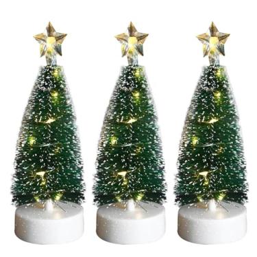 Imagem de Árvore de Natal de mesa | Enfeites de mesa de árvore de Natal de LED, pequenos suprimentos de Natal, decoração de casa quente para sala de estar e mesa