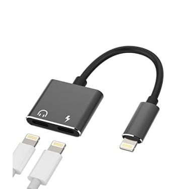 Imagem de Adaptador de fone de ouvido para iPhone, dongle (2 em 1), conector de carregamento de áudio, conector de carregamento de áudio, adaptador para Apple MFI certificado para 14 13 12 11 Pro Max Mini 7 8