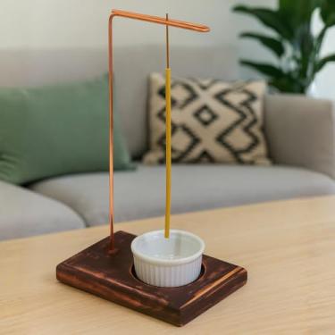 Imagem de Porta Incenso Vertical Minimalista NILO MADEIRA, COBRE E PORCELANA (VINTAGE)