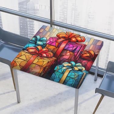 Imagem de hongjinglin Toalha de mesa quadrada para uso ao ar livre com borda elástica, toalha de mesa quadrada de vidro limpável, toalha de mesa de presente para ambientes externos, ambientes internos, pátio