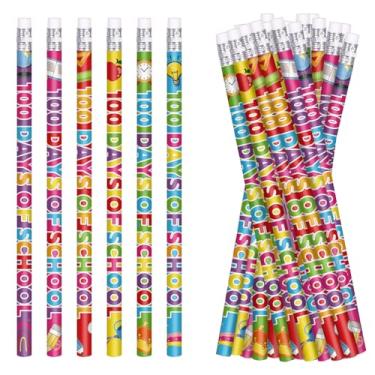 Imagem de emzrivo 100 dias de escola, lápis de cor feliz 100º dia de escola, lápis coloridos para primeiro dia de aula, lápis inspiradores para estudantes e professores, 6 estilos (24)