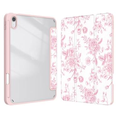 Imagem de Xkladz Capa para iPad 9ª/8ª/7ª geração (2021/2020/2019) 10,2 polegadas, capa com suporte para lápis, capa traseira transparente, design bonito para mulheres e meninas, dormir/acordar automaticamente