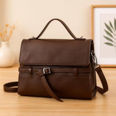 Imagem de Bolsa tiracolo retrô moderna para mulheres, bolsa de ombro de grande capacidade com fecho de zíper para passeios diários