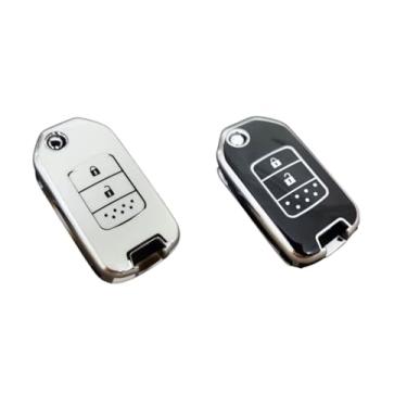 Imagem de Capa Protetora de Silicone Luxury Para Chave Canivete Honda Civic G9 G10 Honda City Fit Hrv Wrw Crv (KIT (PRETO + BRANCO))