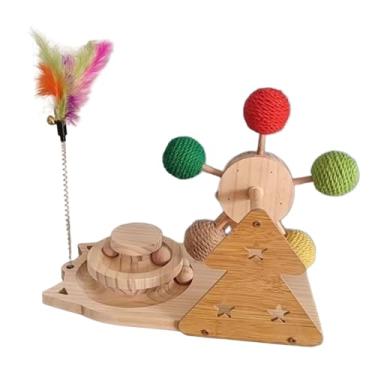 Imagem de Gralara Brinquedo para Gatos com Rolo, Arranhador, Estimulador de Inteligência, Enriquecimento Ambiental, Plataforma Giratória para Arranhar e Exercitar