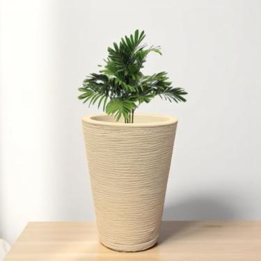 Imagem de Vaso Planta Flor Decorativo Jardim Polietileno Coluna Redonda 39x29 (Bege)
