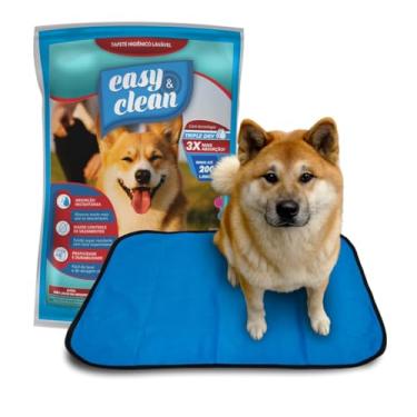 Imagem de Kit 2 Tapetes Higiênicos Laváveis Super Premium de Alta absorção tamanho 80x60 - Azul