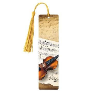 Imagem de Marcadores de página de madeira personalizados com estampa de borboleta e violoncelo, acessórios exclusivos para homens e mulheres, atendem a todas as necessidades dos amantes de livros