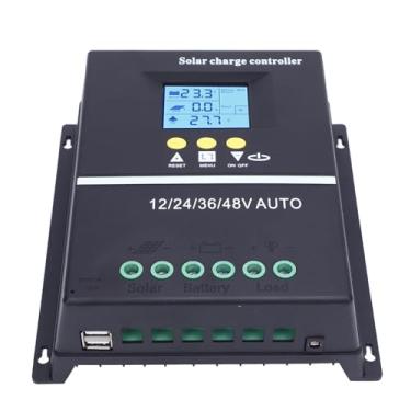 Imagem de Fafeicy Controlador de Carga Solar MPPT, Regulador de Carga Solar 60A, 12V 24V 36V 48V, Entrada Máxima de 100V, Portas USB Duplas, Ideal para Carregamento Eficiente e Uso Versátil